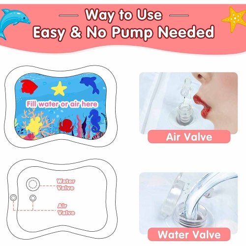 Premium Baby Inflatable Water Tummy Time Mat (Pink)