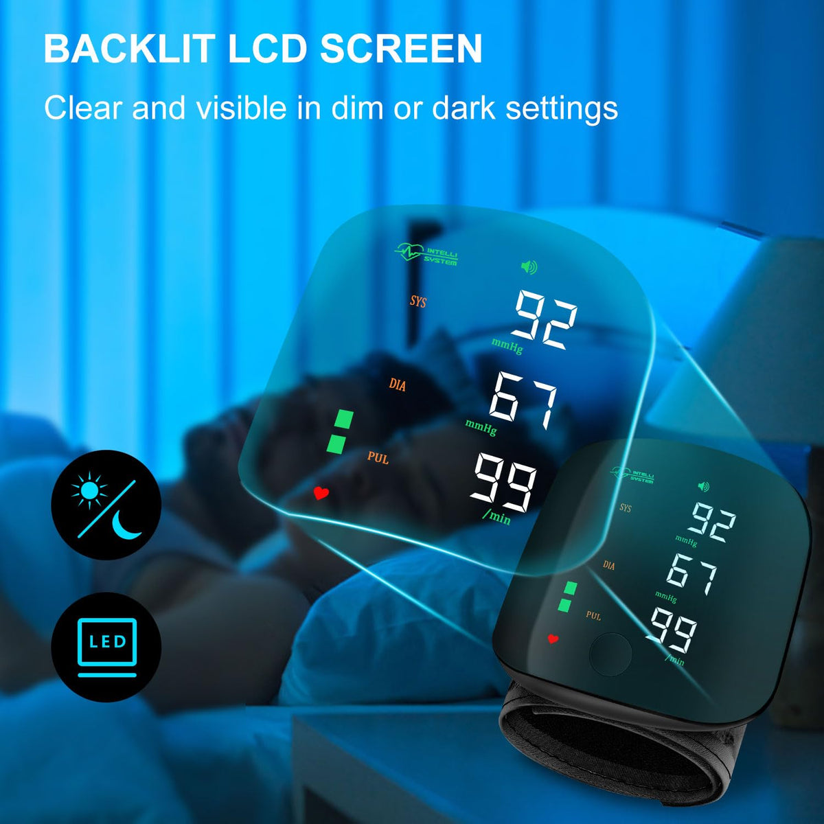 Rechargeable Wrist BP Monitor – Digital LED Display & Voice Broadcast