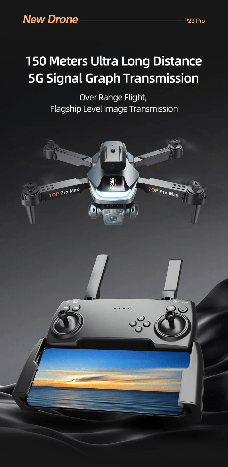 P23 Pro Intelligent Obstacle Avoiding Drone - Foldable Drone