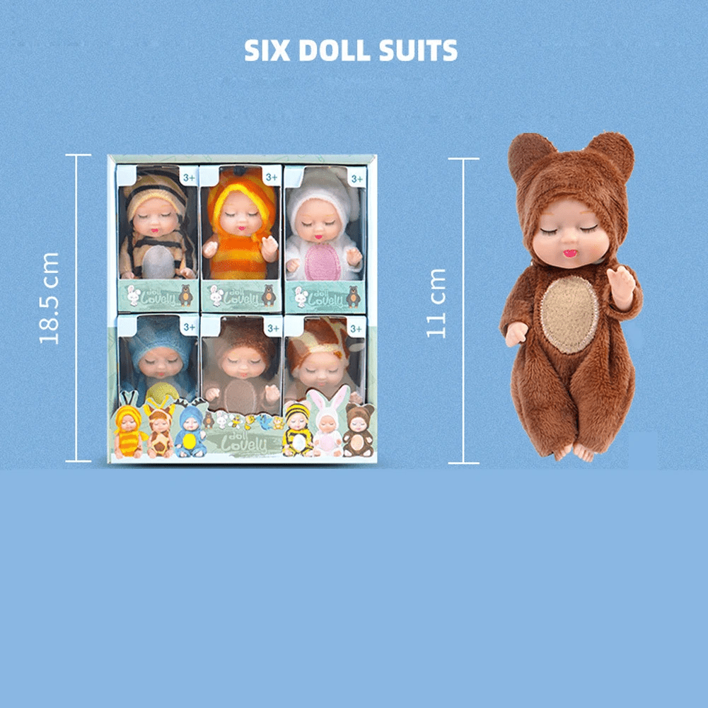 Mini Cute Sleeping Baby Dolls For Kids 6 Pcs