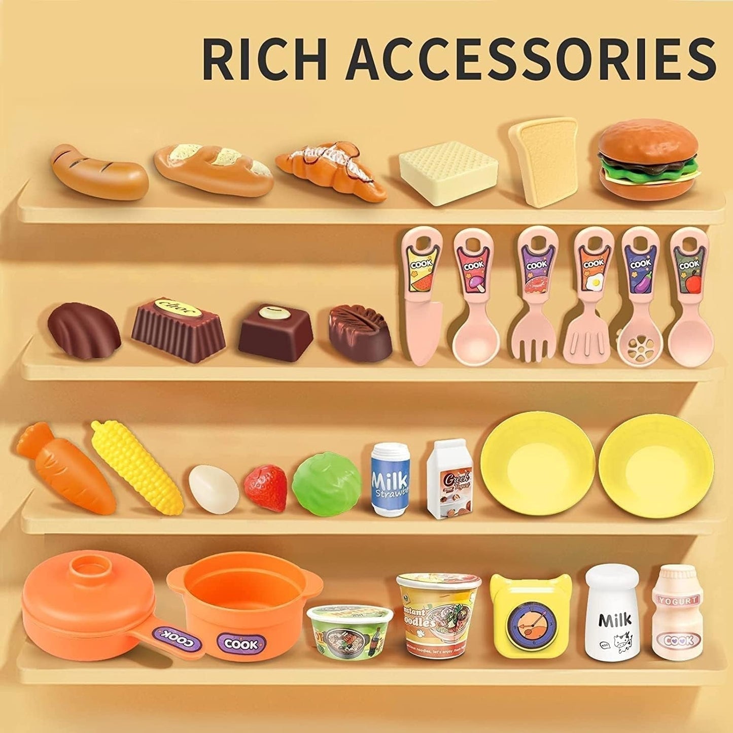 Kitchen Playset with Realistic Steam and Light (36T-7)