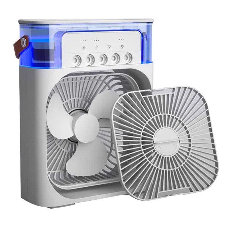Portable Air Cooler Fan | Rechargeable Mini Air Conditioner with Mist & LED Light