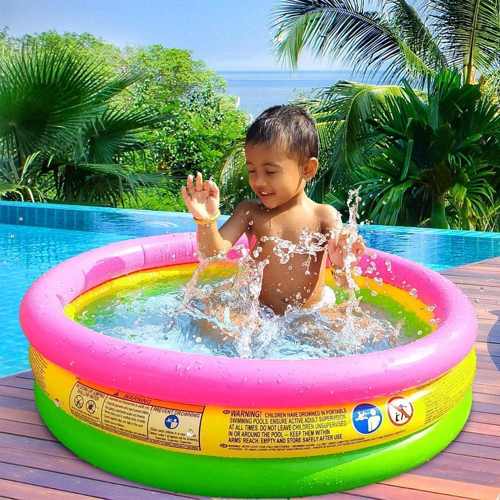 Sunset Glow Rainbow Inflatable Swimming Pool 34" x 10"