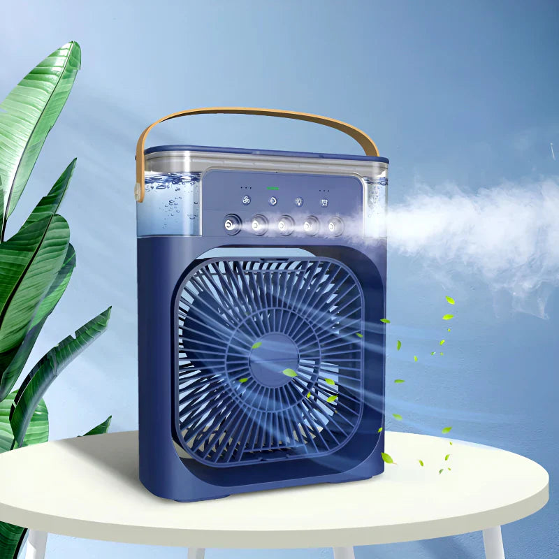 Portable Air Cooler Fan | Rechargeable Mini Air Conditioner with Mist & LED Light