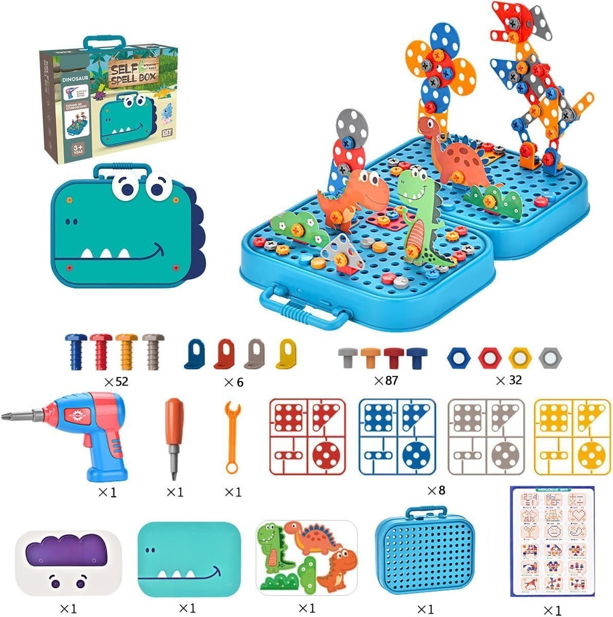 Creative 3D Drill Screw Space Simulation Screw Tool Box (232pcs)